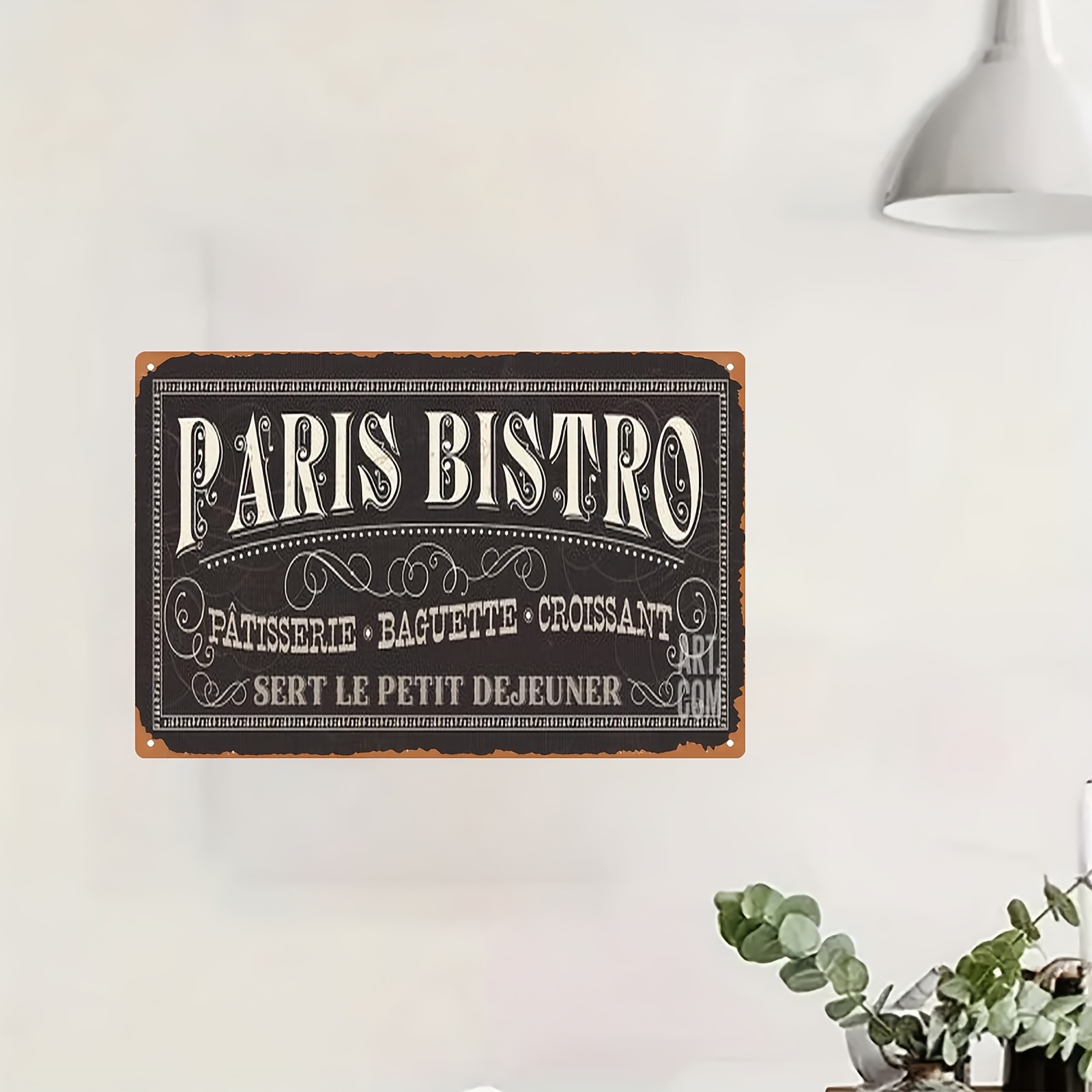 Home Office Or - Letrero Metálico Vintage Estilo Bistro París