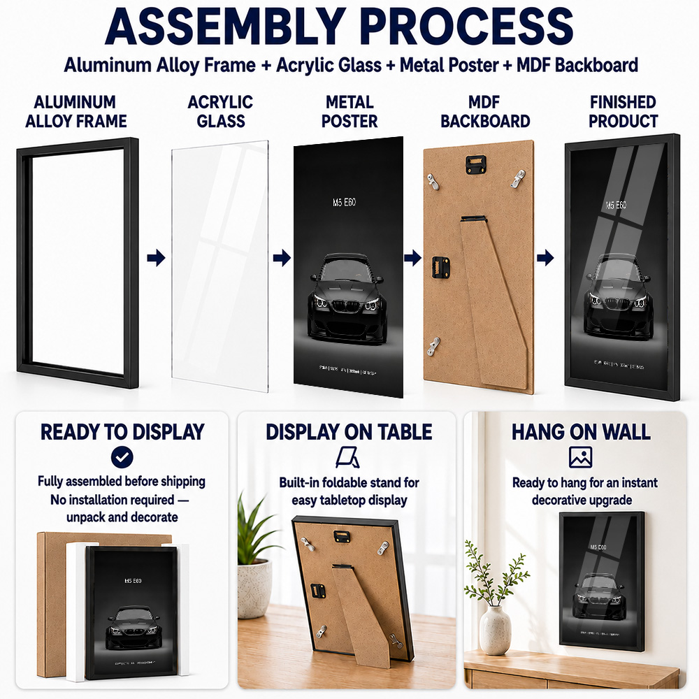 Póster metálico de coche alemá - Home Office Or reseña y precio