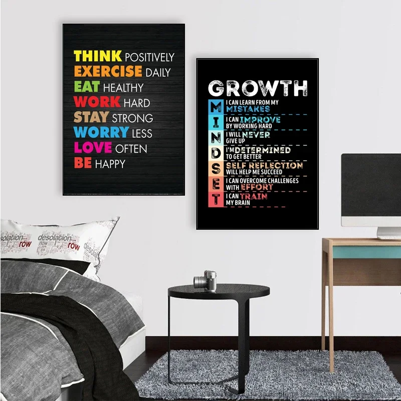 Pintura en lienzo con citas de - Home Office Room Inspiration reseña y precio