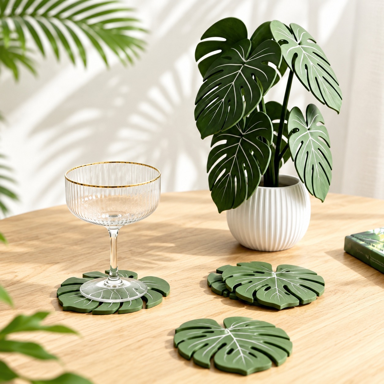 Posavasos de Planta Monstera,  - Home Office Layout reseña y precio