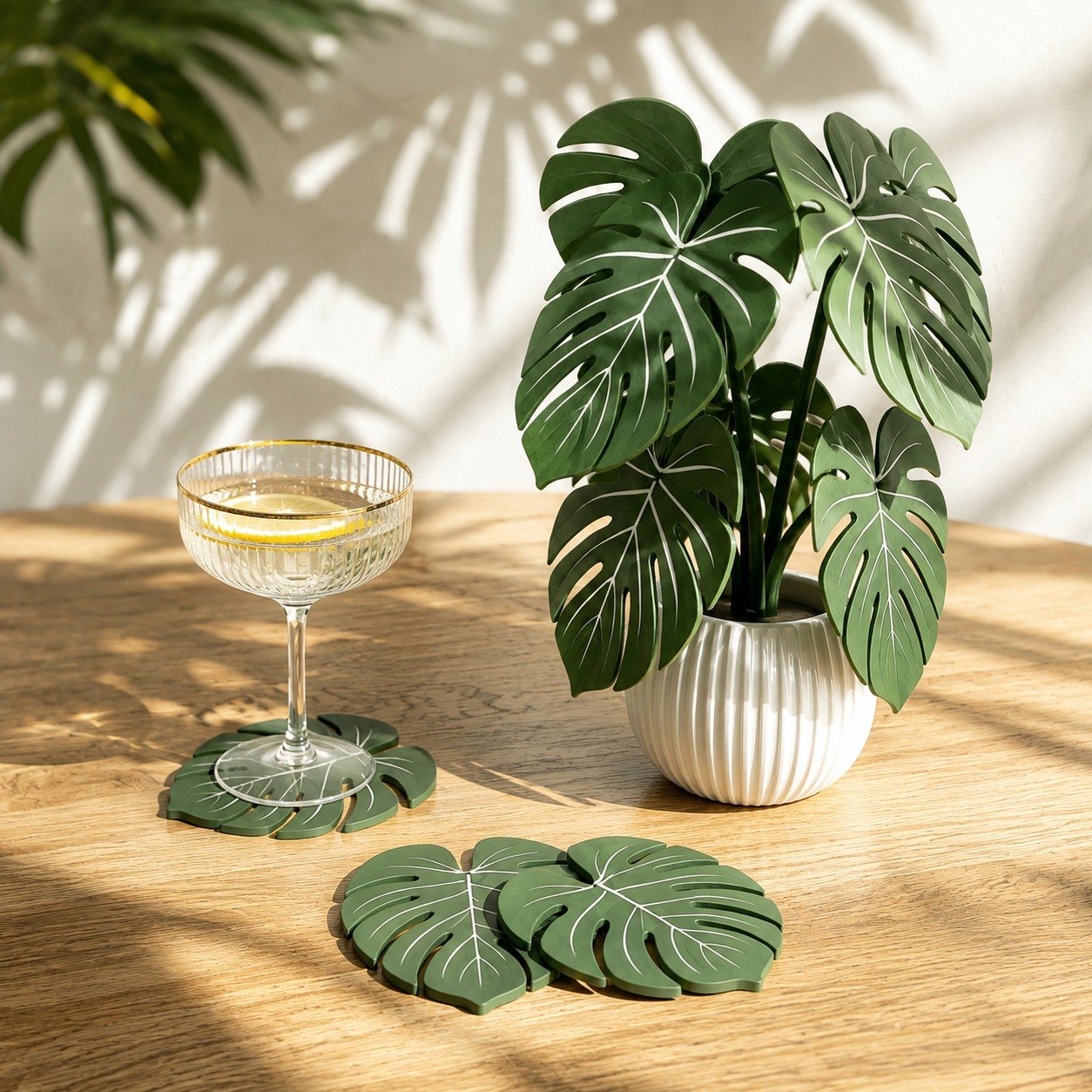 Posavasos de Planta Monstera,  - Home Office Layout reseña y precio