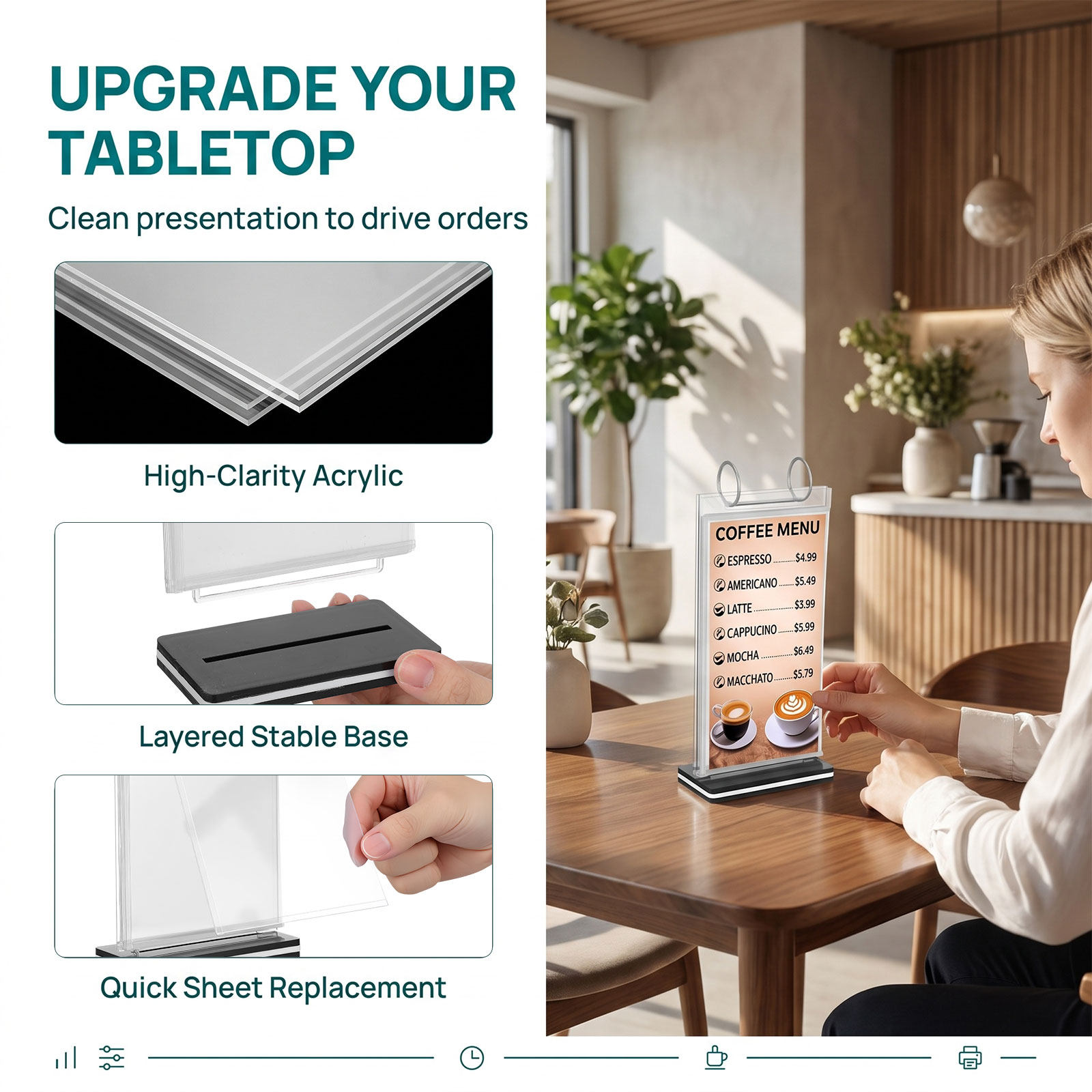 2 unidades de soporte para men - Document Holder Stand reseña y precio